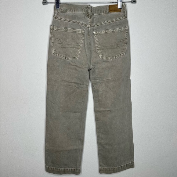 American Eagle Wide Leg Crop Jeans Army Green 00 - Picture 5 of 5